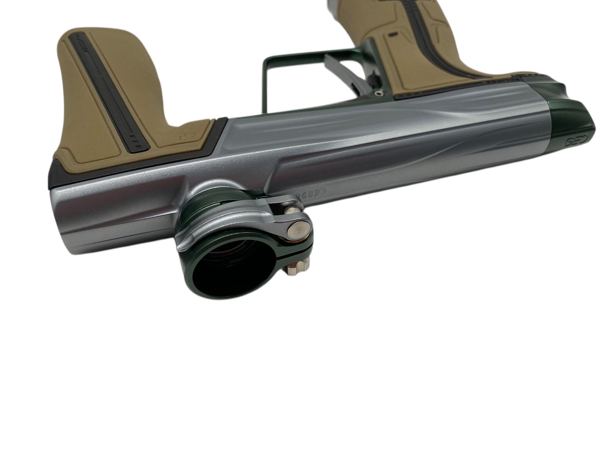 Used Planet Eclipse Geo R5 Paintball Gun Grey/Green Paintball Gun from CPXBrosPaintball Buy/Sell/Trade Paintball Markers, New Paintball Guns, Paintball Hoppers, Paintball Masks, and Hormesis Headbands