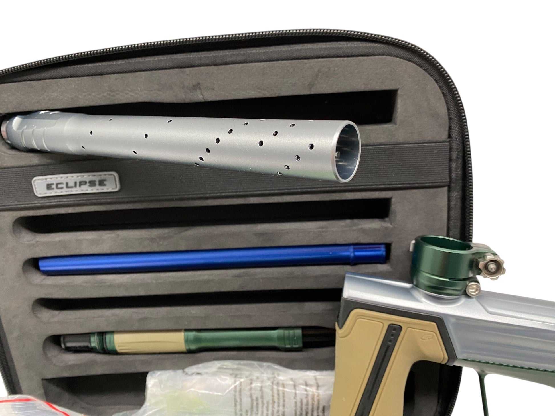 Used Planet Eclipse Geo R5 Paintball Gun Grey/Green Paintball Gun from CPXBrosPaintball Buy/Sell/Trade Paintball Markers, New Paintball Guns, Paintball Hoppers, Paintball Masks, and Hormesis Headbands