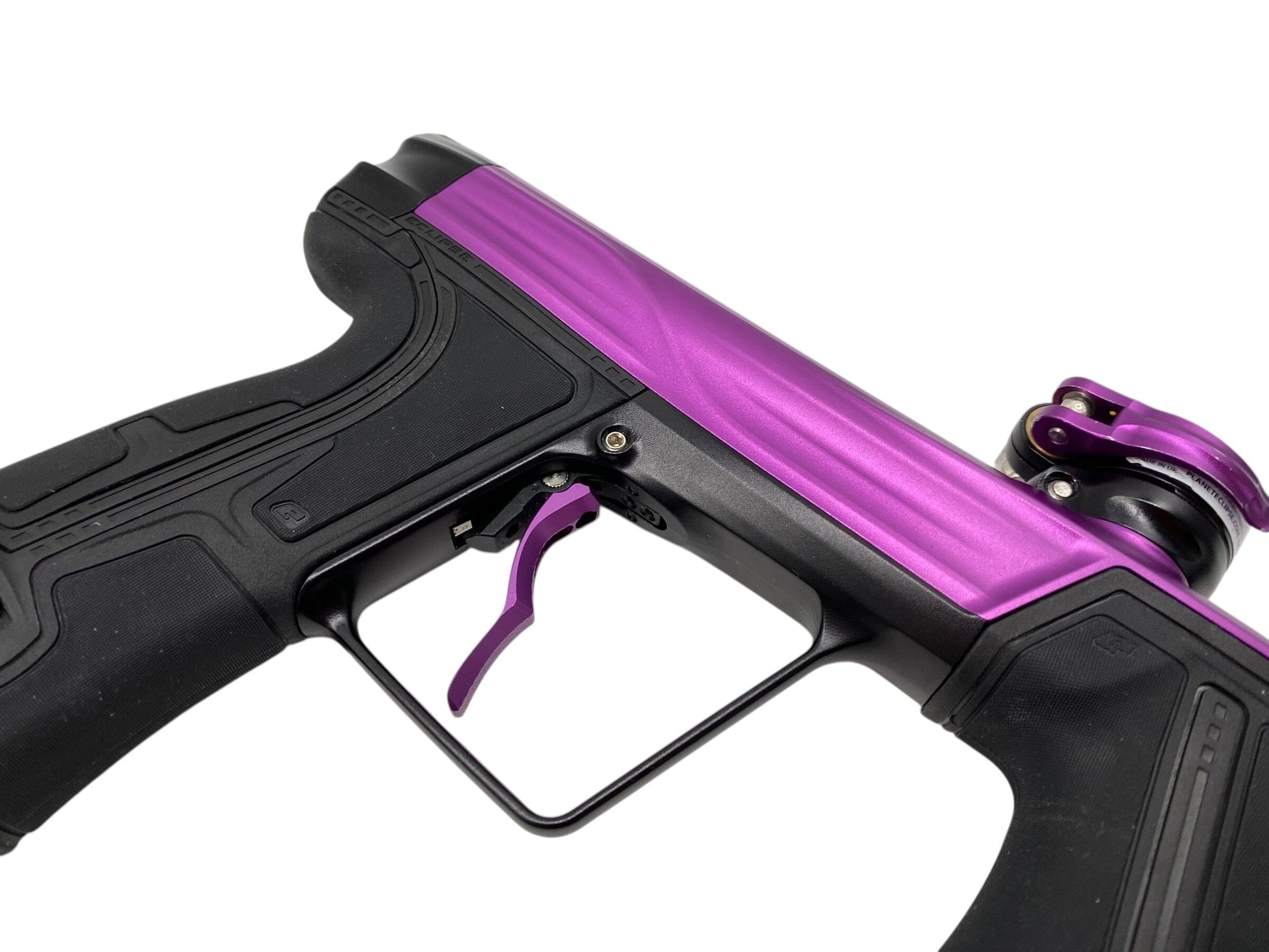 Used Planet Eclipse Geo R5 Paintball Gun Purple/Black Paintball Gun from CPXBrosPaintball Buy/Sell/Trade Paintball Markers, New Paintball Guns, Paintball Hoppers, Paintball Masks, and Hormesis Headbands