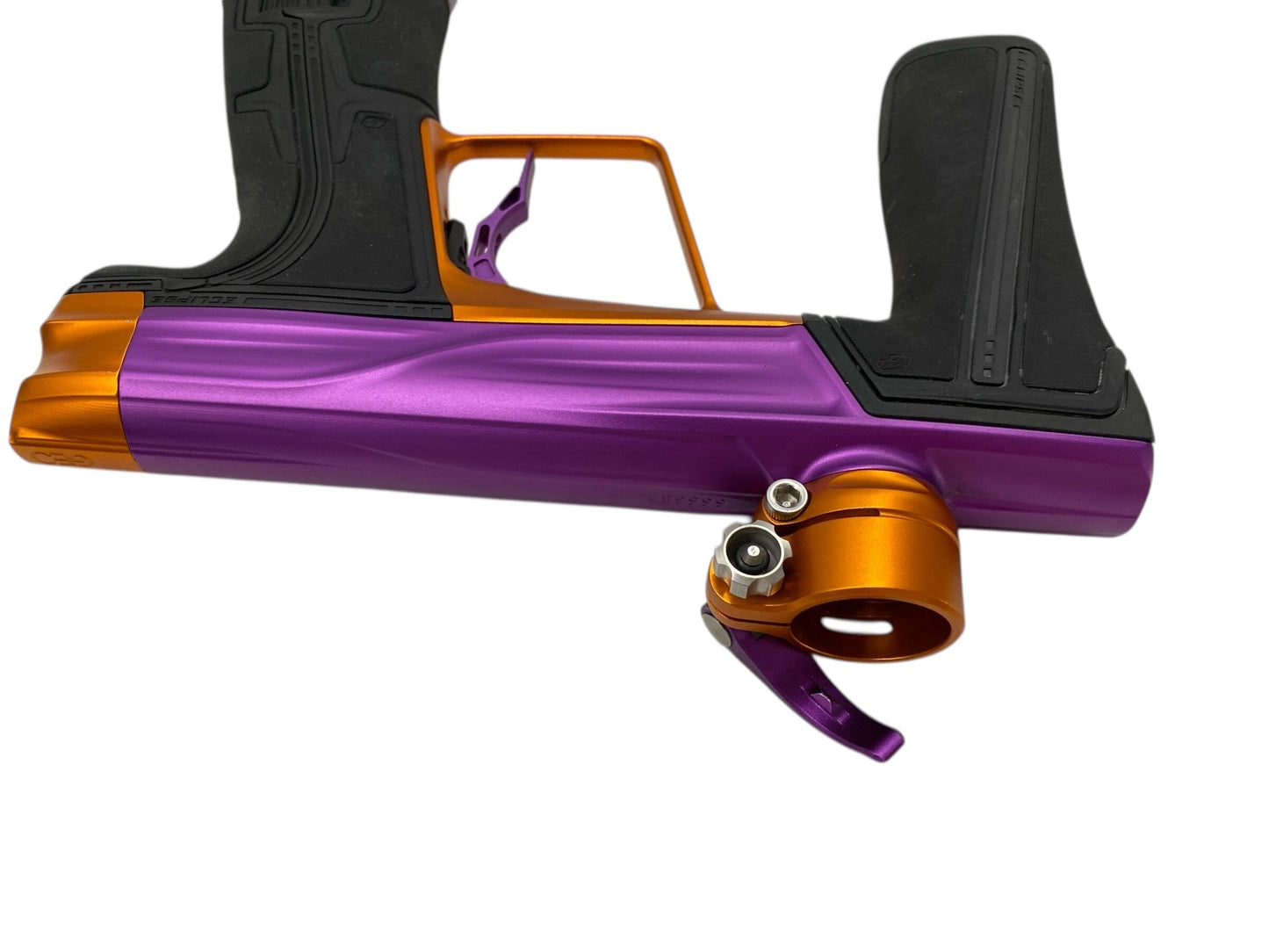 Used Planet Eclipse Geo R5 Paintball Gun Purple/Orange Paintball Gun from CPXBrosPaintball Buy/Sell/Trade Paintball Markers, New Paintball Guns, Paintball Hoppers, Paintball Masks, and Hormesis Headbands