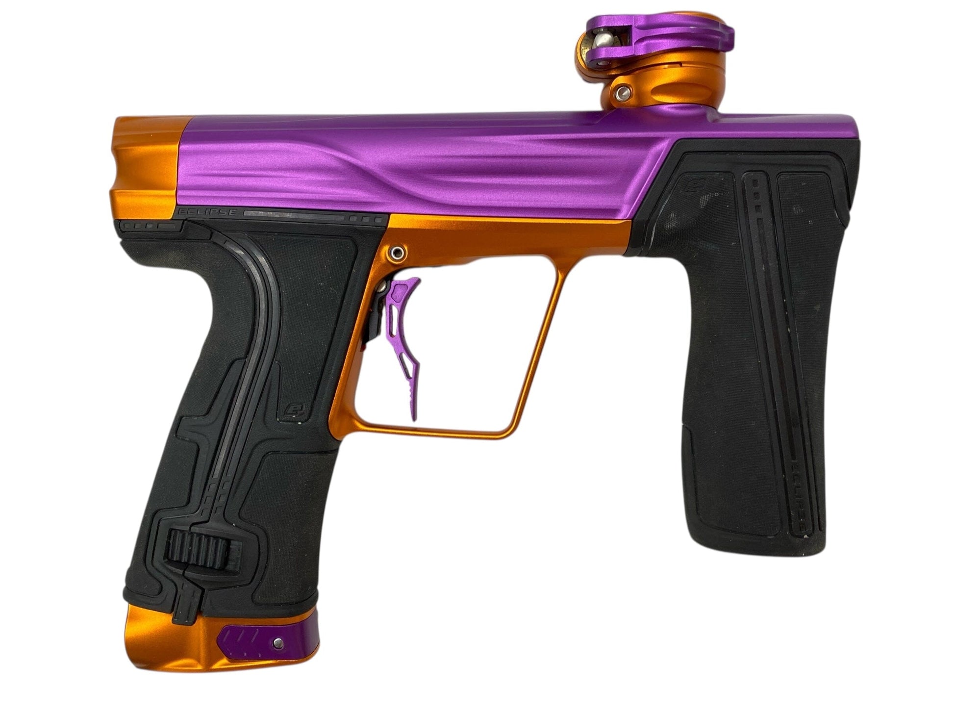 Used Planet Eclipse Geo R5 Paintball Gun Purple/Orange Paintball Gun from CPXBrosPaintball Buy/Sell/Trade Paintball Markers, New Paintball Guns, Paintball Hoppers, Paintball Masks, and Hormesis Headbands