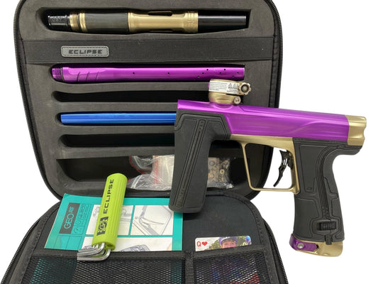 Used Planet Eclipse Geo R5 Paintball Gun Purple/Sandstone Paintball Gun from CPXBrosPaintball Buy/Sell/Trade Paintball Markers, New Paintball Guns, Paintball Hoppers, Paintball Masks, and Hormesis Headbands
