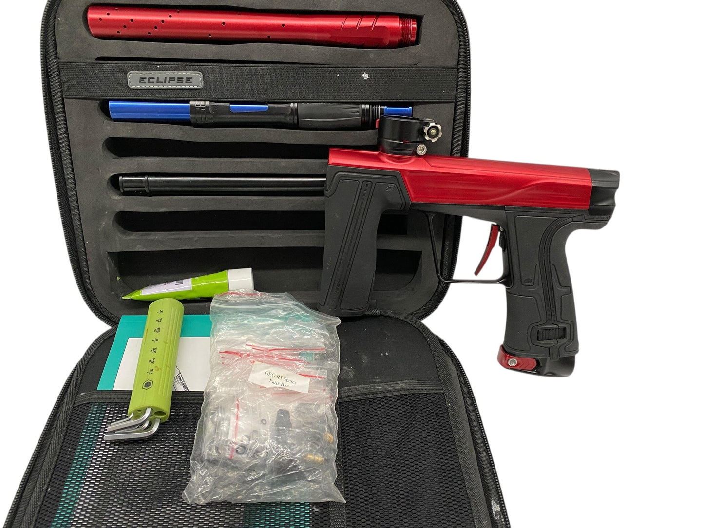 Used Planet Eclipse Geo R5 Paintball Gun Red/Black Paintball Gun from CPXBrosPaintball Buy/Sell/Trade Paintball Markers, New Paintball Guns, Paintball Hoppers, Paintball Masks, and Hormesis Headbands