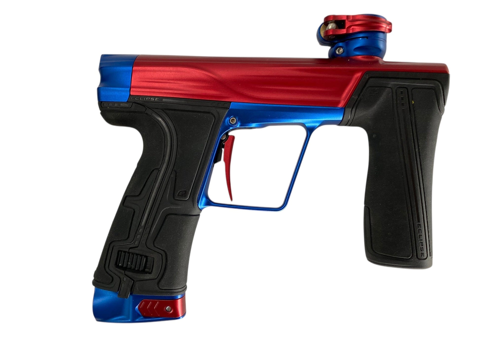 Used Planet Eclipse Geo R5 Paintball Gun Red/Blue Paintball Gun from CPXBrosPaintball Buy/Sell/Trade Paintball Markers, New Paintball Guns, Paintball Hoppers, Paintball Masks, and Hormesis Headbands