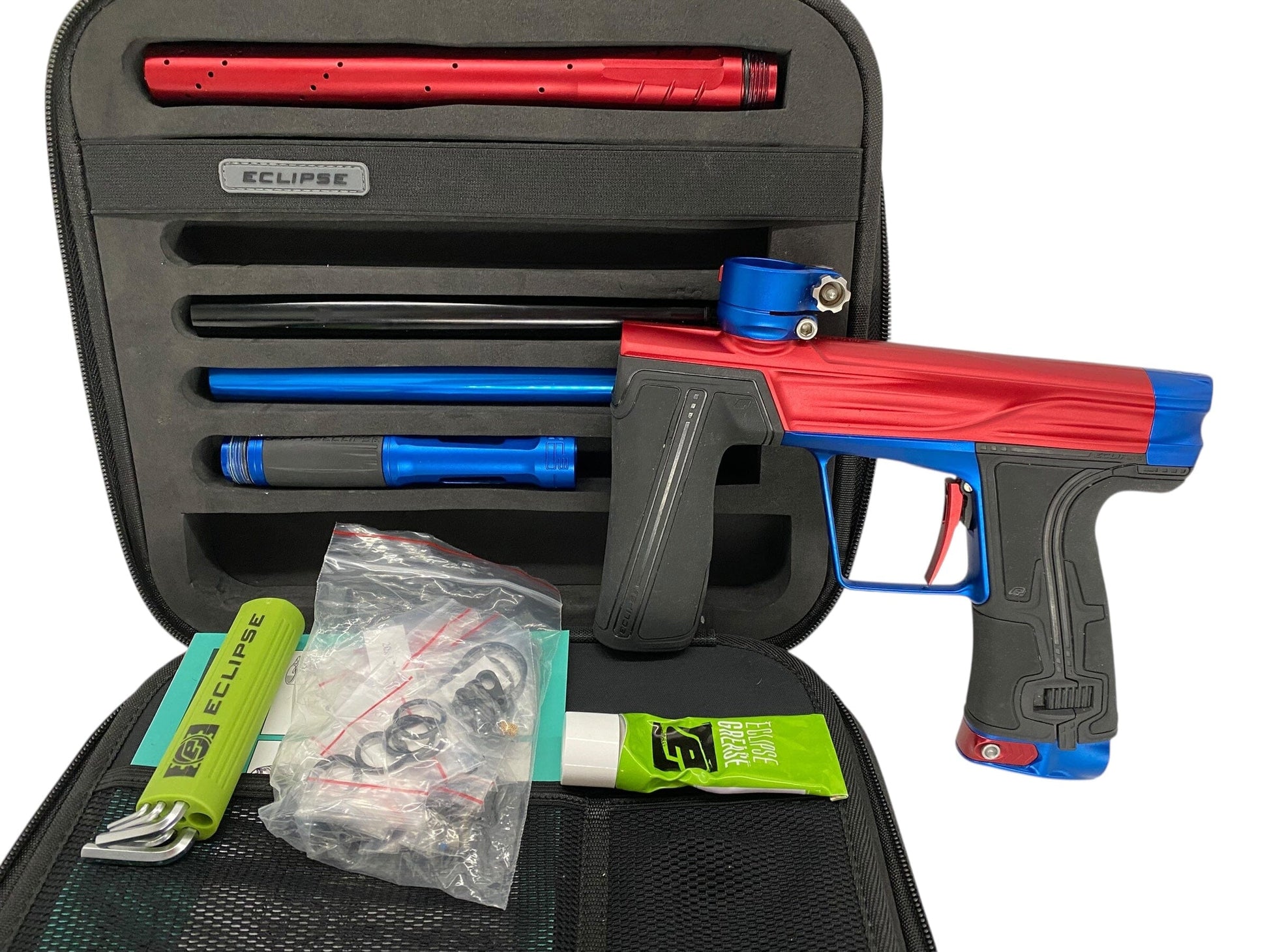 Used Planet Eclipse Geo R5 Paintball Gun Red/Blue Paintball Gun from CPXBrosPaintball Buy/Sell/Trade Paintball Markers, New Paintball Guns, Paintball Hoppers, Paintball Masks, and Hormesis Headbands
