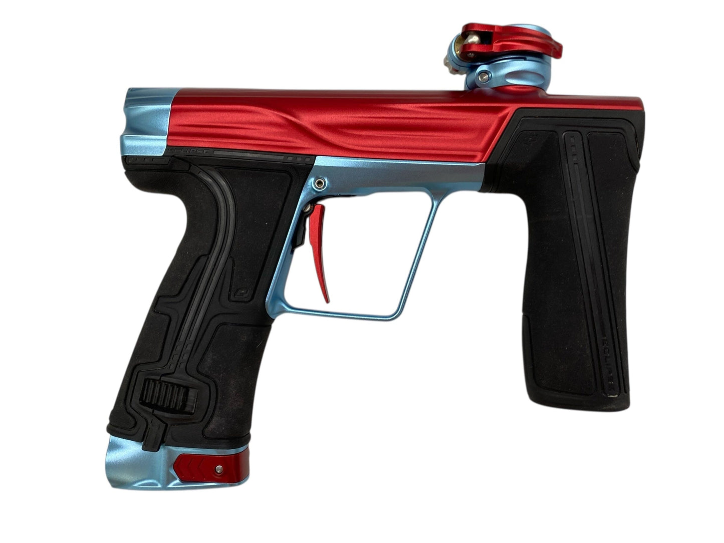 Used Planet Eclipse Geo R5 Paintball Gun Red/Teal Paintball Gun from CPXBrosPaintball Buy/Sell/Trade Paintball Markers, New Paintball Guns, Paintball Hoppers, Paintball Masks, and Hormesis Headbands