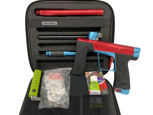 Used Planet Eclipse Geo R5 Paintball Gun Red/Teal Paintball Gun from CPXBrosPaintball Buy/Sell/Trade Paintball Markers, New Paintball Guns, Paintball Hoppers, Paintball Masks, and Hormesis Headbands