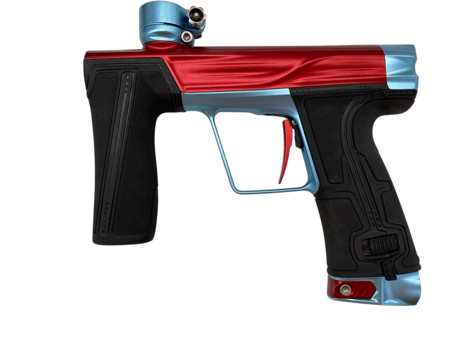 Used Planet Eclipse Geo R5 Paintball Gun Red/Teal Paintball Gun from CPXBrosPaintball Buy/Sell/Trade Paintball Markers, New Paintball Guns, Paintball Hoppers, Paintball Masks, and Hormesis Headbands