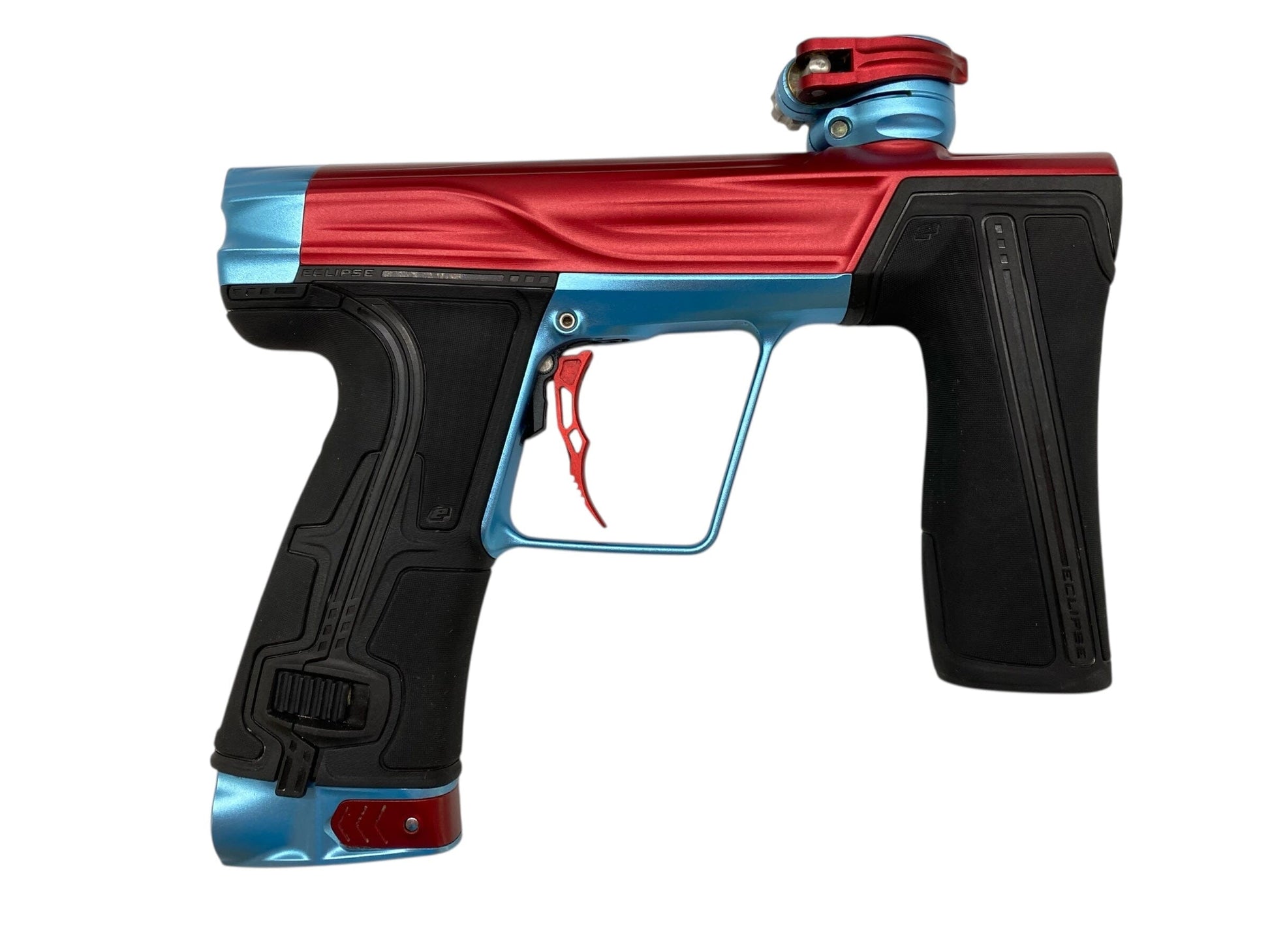 Used Planet Eclipse Geo R5 Paintball Gun Red/Teal Paintball Gun from CPXBrosPaintball Buy/Sell/Trade Paintball Markers, New Paintball Guns, Paintball Hoppers, Paintball Masks, and Hormesis Headbands
