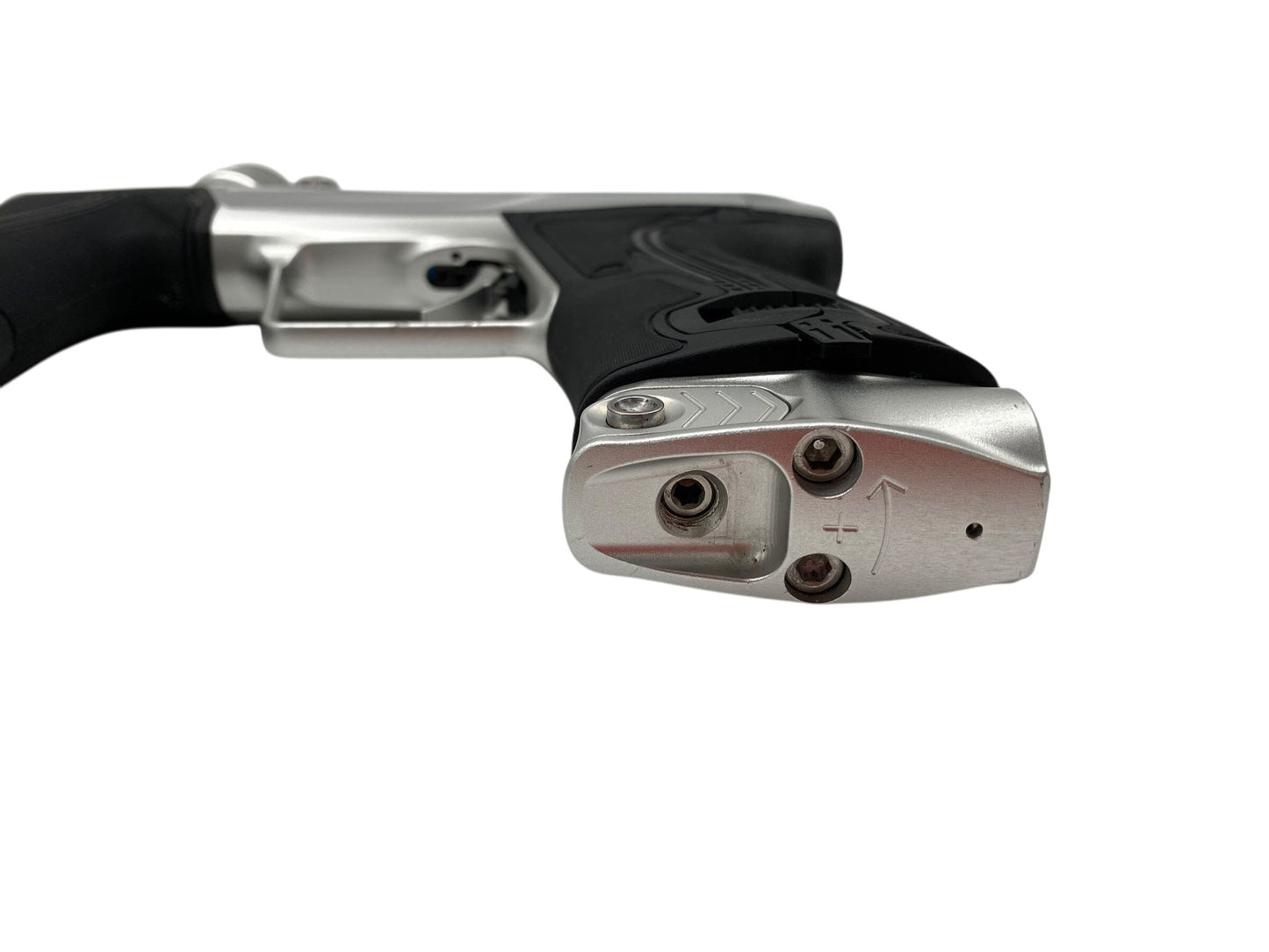 Used Planet Eclipse Geo R5 Paintball Gun Silver Paintball Gun from CPXBrosPaintball Buy/Sell/Trade Paintball Markers, New Paintball Guns, Paintball Hoppers, Paintball Masks, and Hormesis Headbands