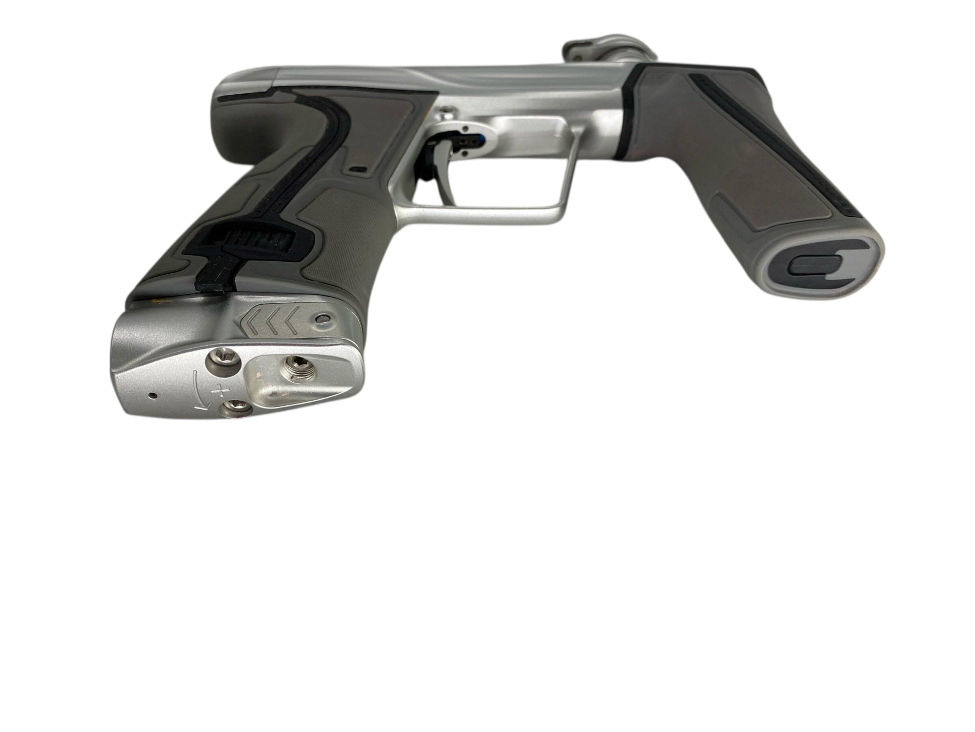 Used Planet Eclipse Geo R5 Paintball Gun Silver Paintball Gun from CPXBrosPaintball Buy/Sell/Trade Paintball Markers, New Paintball Guns, Paintball Hoppers, Paintball Masks, and Hormesis Headbands