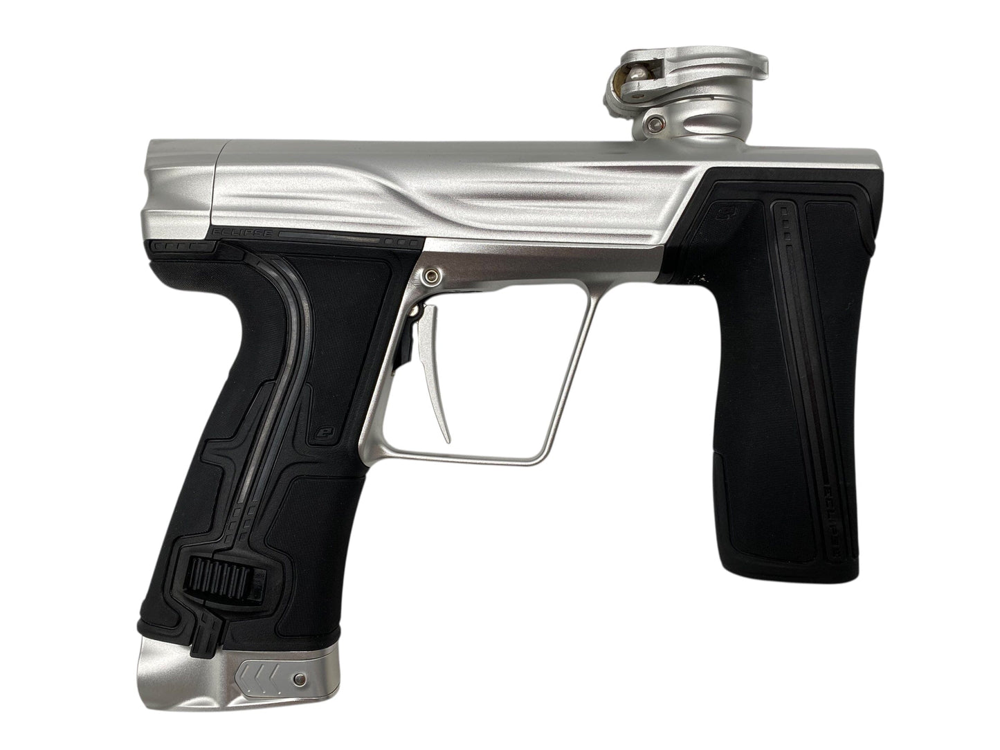 Used Planet Eclipse Geo R5 Paintball Gun Silver Paintball Gun from CPXBrosPaintball Buy/Sell/Trade Paintball Markers, New Paintball Guns, Paintball Hoppers, Paintball Masks, and Hormesis Headbands