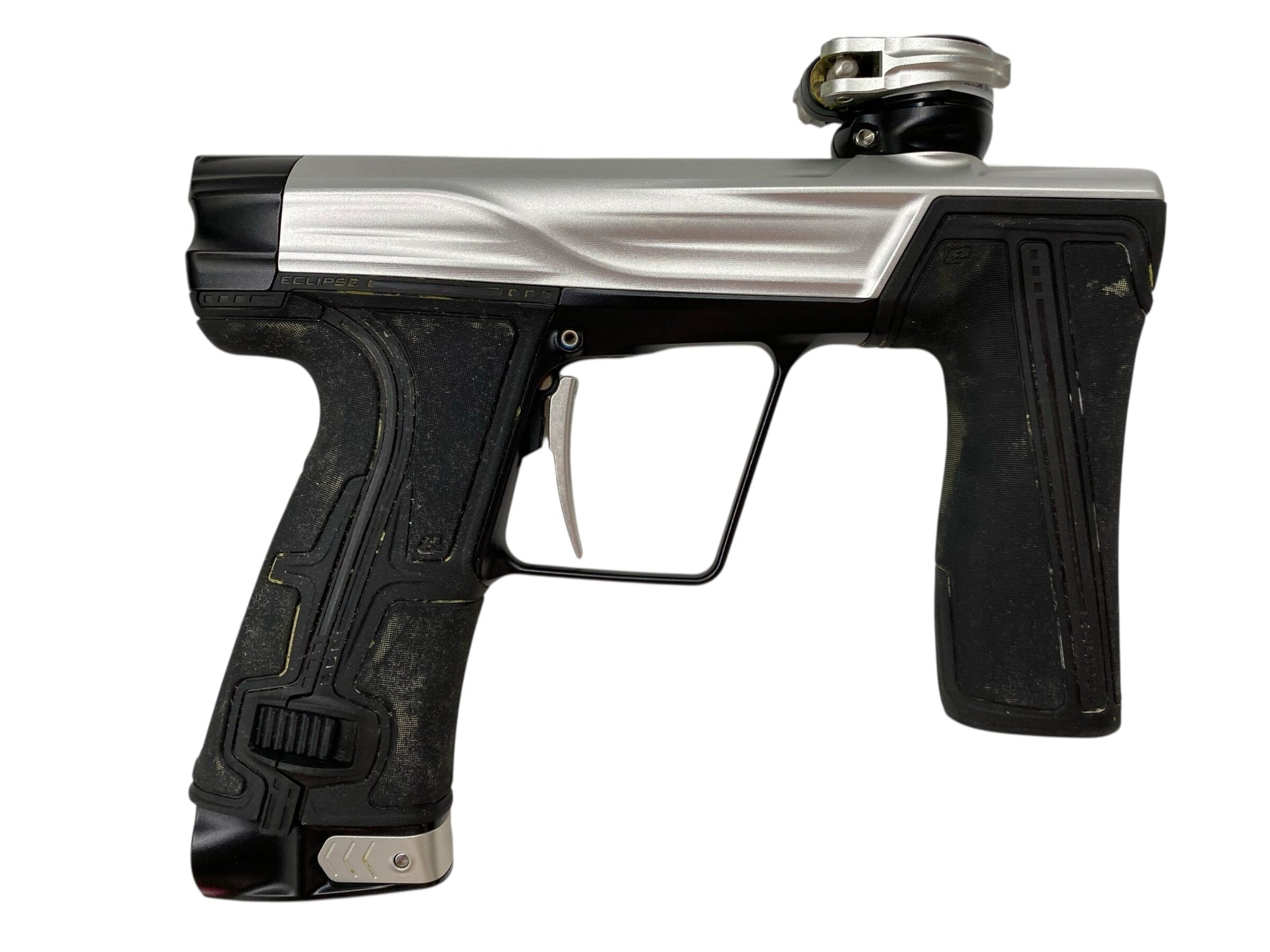 Used Planet Eclipse Geo R5 Paintball Gun Silver/Black Paintball Gun from CPXBrosPaintball Buy/Sell/Trade Paintball Markers, New Paintball Guns, Paintball Hoppers, Paintball Masks, and Hormesis Headbands