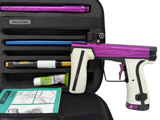 Used Planet Eclipse Geo R5 Purple/Black Paintball Gun Paintball Gun from CPXBrosPaintball Buy/Sell/Trade Paintball Markers, New Paintball Guns, Paintball Hoppers, Paintball Masks, and Hormesis Headbands