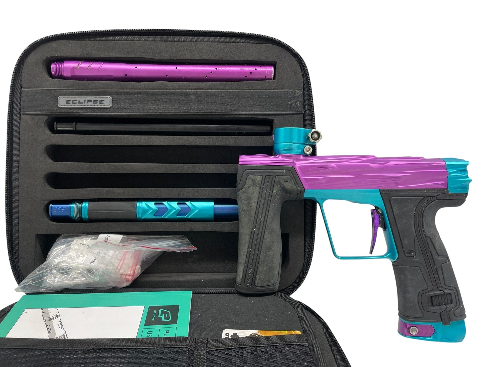 Used Planet Eclipse Geo R5 Razr Purple/Teal Paintball Gun Paintball Gun from CPXBrosPaintball Buy/Sell/Trade Paintball Markers, New Paintball Guns, Paintball Hoppers, Paintball Masks, and Hormesis Headbands