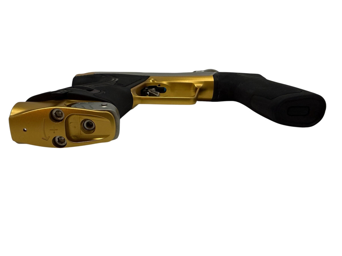 Used Planet Eclipse Geo R5 Silver/Gold Paintball Gun Paintball Gun from CPXBrosPaintball Buy/Sell/Trade Paintball Markers, New Paintball Guns, Paintball Hoppers, Paintball Masks, and Hormesis Headbands