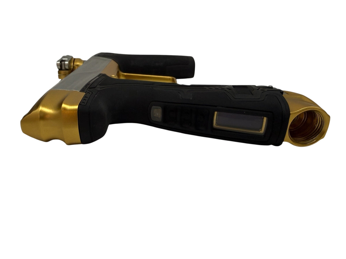 Used Planet Eclipse Geo R5 Silver/Gold Paintball Gun Paintball Gun from CPXBrosPaintball Buy/Sell/Trade Paintball Markers, New Paintball Guns, Paintball Hoppers, Paintball Masks, and Hormesis Headbands