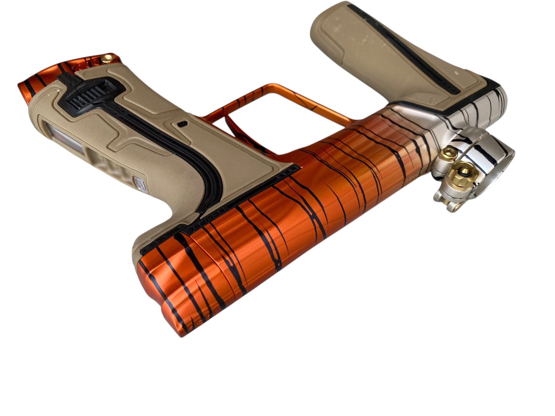 Used Planet Eclipse Geo R5 "Tiger Stripe Fade" Paintball Gun Paintball Gun from CPXBrosPaintball Buy/Sell/Trade Paintball Markers, New Paintball Guns, Paintball Hoppers, Paintball Masks, and Hormesis Headbands