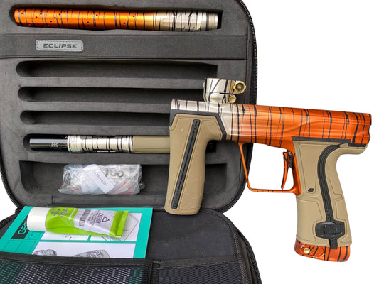 Used Planet Eclipse Geo R5 "Tiger Stripe Fade" Paintball Gun Paintball Gun from CPXBrosPaintball Buy/Sell/Trade Paintball Markers, New Paintball Guns, Paintball Hoppers, Paintball Masks, and Hormesis Headbands