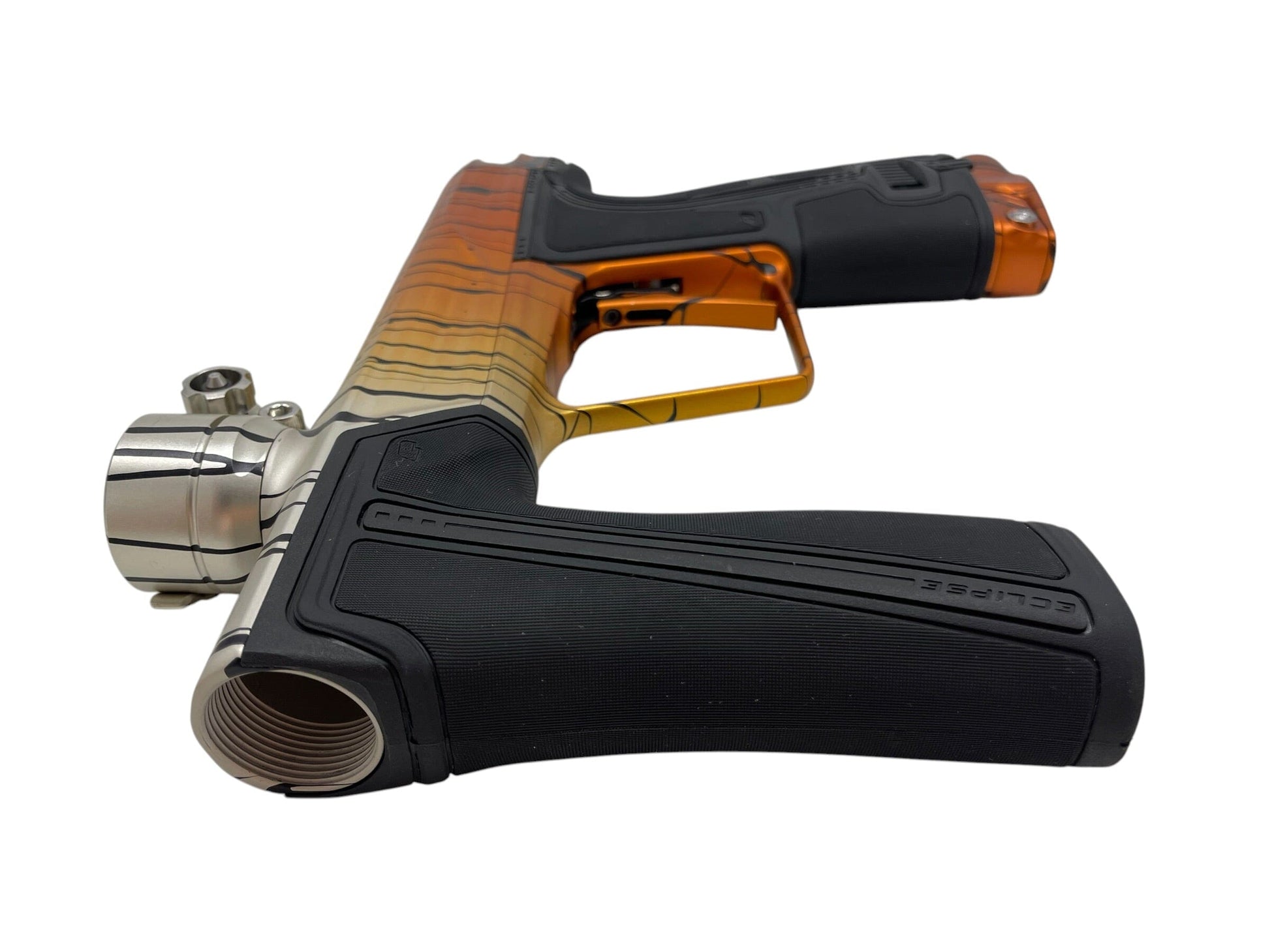 Used Planet Eclipse Geo R5 "Tiger Stripe Fade" Paintball Gun Paintball Gun from CPXBrosPaintball Buy/Sell/Trade Paintball Markers, New Paintball Guns, Paintball Hoppers, Paintball Masks, and Hormesis Headbands