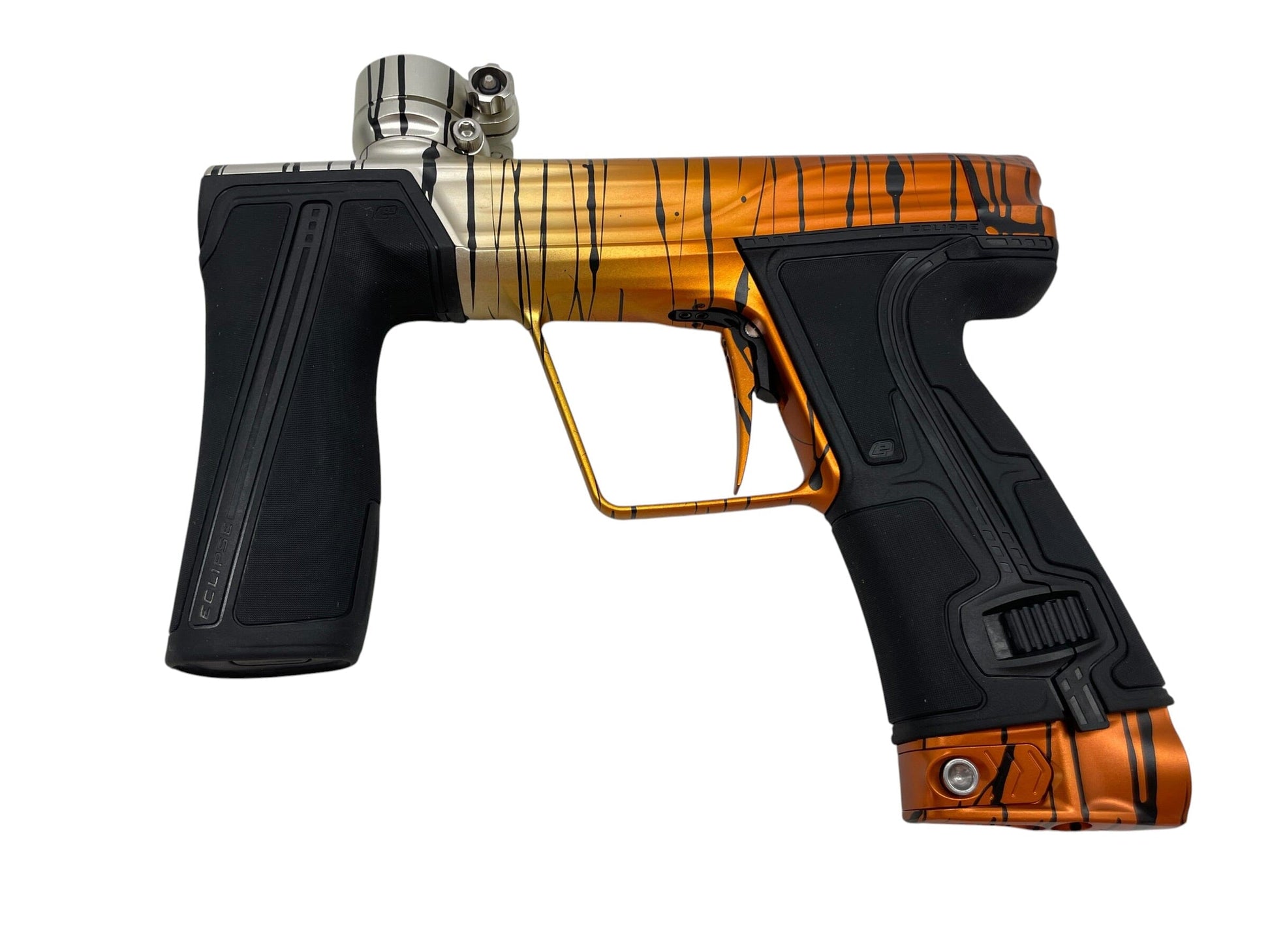 Used Planet Eclipse Geo R5 "Tiger Stripe Fade" Paintball Gun Paintball Gun from CPXBrosPaintball Buy/Sell/Trade Paintball Markers, New Paintball Guns, Paintball Hoppers, Paintball Masks, and Hormesis Headbands