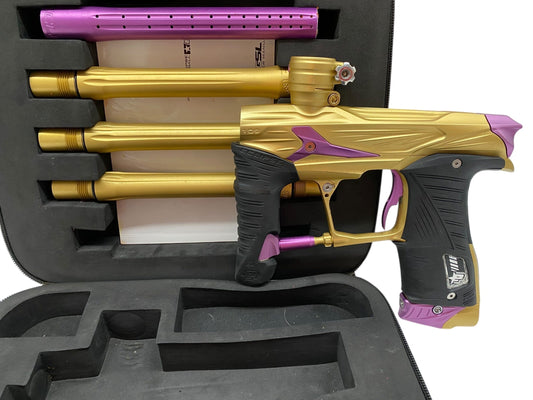Used Planet Eclipse GSL Paintball Gun Gold/Purple Paintball Gun from CPXBrosPaintball Buy/Sell/Trade Paintball Markers, New Paintball Guns, Paintball Hoppers, Paintball Masks, and Hormesis Headbands
