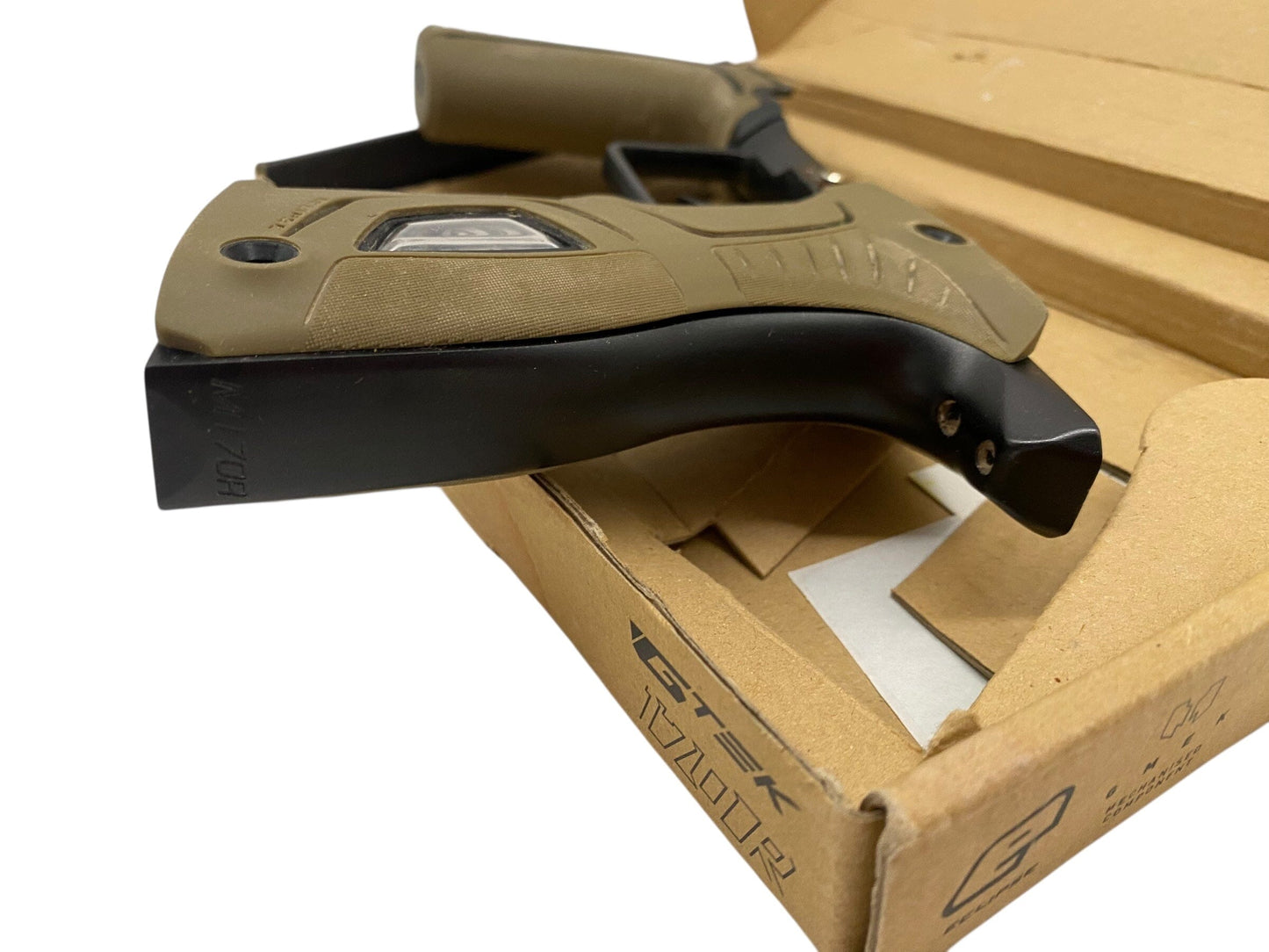 Used Planet Eclipse Gtek 170r Mech Frame Conversion Kit With Tan Grips Paintball Gun from CPXBrosPaintball Buy/Sell/Trade Paintball Markers, New Paintball Guns, Paintball Hoppers, Paintball Masks, and Hormesis Headbands