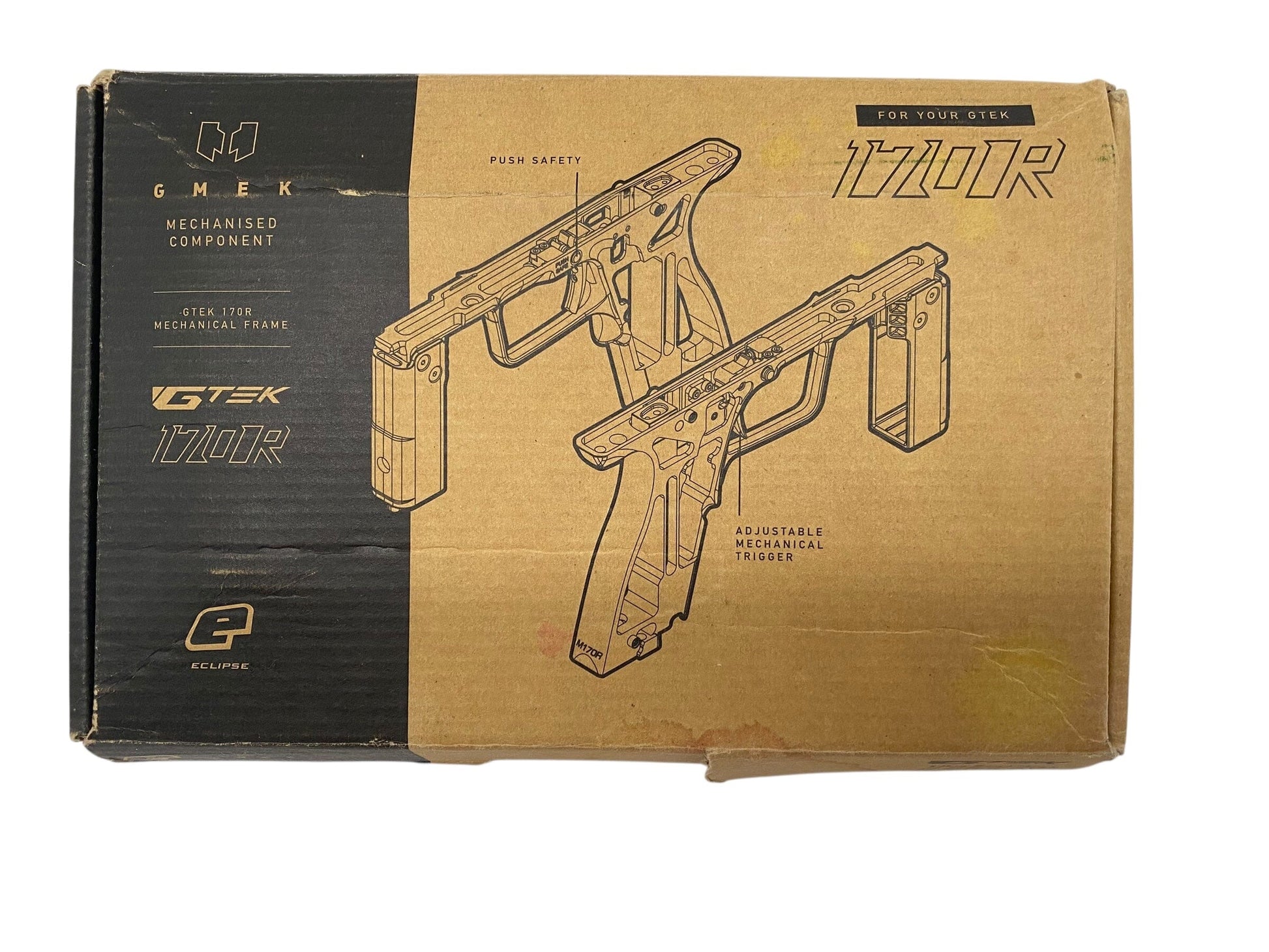 Used Planet Eclipse Gtek 170r Mech Frame Conversion Kit With Tan Grips Paintball Gun from CPXBrosPaintball Buy/Sell/Trade Paintball Markers, New Paintball Guns, Paintball Hoppers, Paintball Masks, and Hormesis Headbands