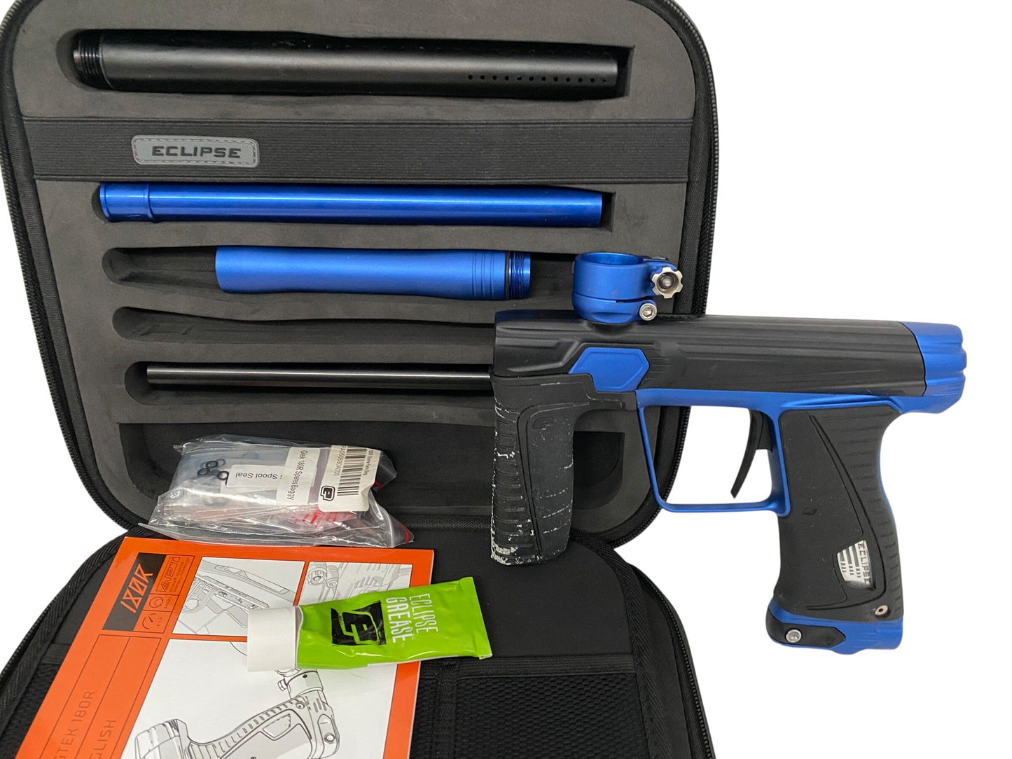 Used Planet Eclipse Gtek 180r Black/Blue Paintball Gun Paintball Gun from CPXBrosPaintball Buy/Sell/Trade Paintball Markers, New Paintball Guns, Paintball Hoppers, Paintball Masks, and Hormesis Headbands