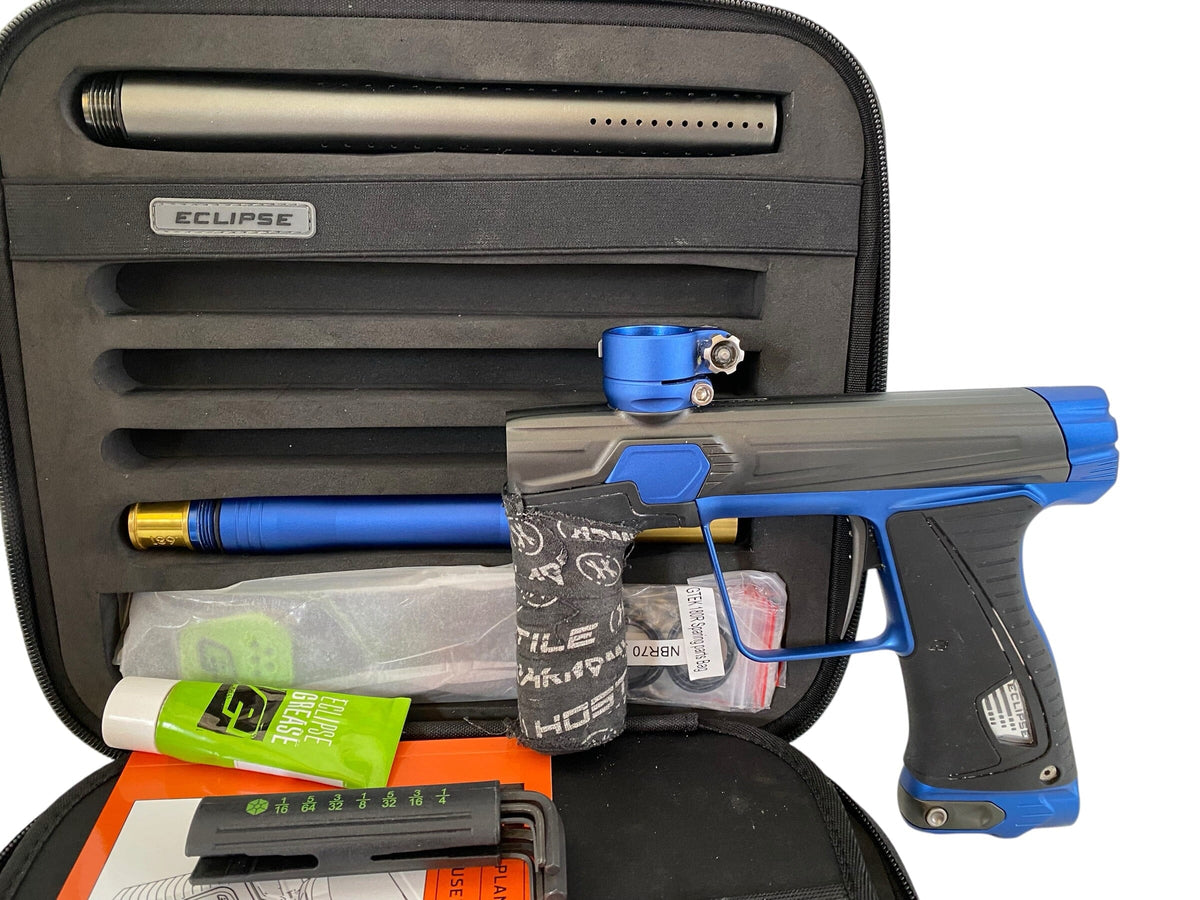 Used Planet Eclipse Gtek 180R Grey/Blue Paintball Gun Paintball Gun from CPXBrosPaintball Buy/Sell/Trade Paintball Markers, New Paintball Guns, Paintball Hoppers, Paintball Masks, and Hormesis Headbands