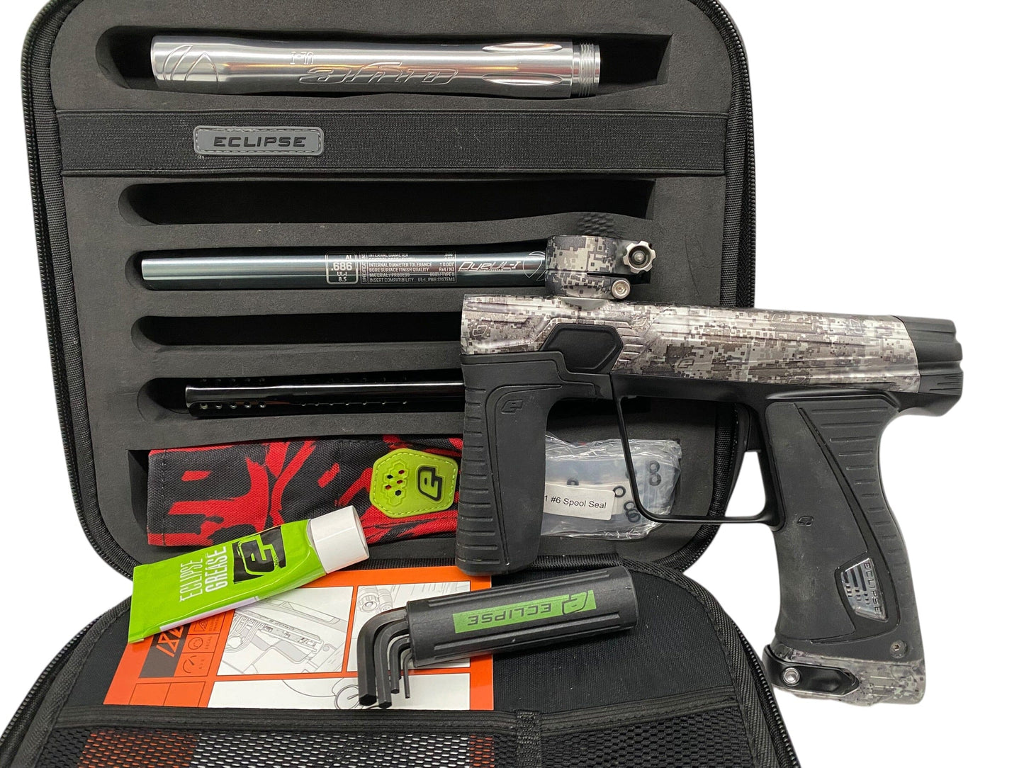Used Planet Eclipse Gtek 180R Paintball Gun - HDE Urban/Silver/Black Paintball Gun from CPXBrosPaintball Buy/Sell/Trade Paintball Markers, New Paintball Guns, Paintball Hoppers, Paintball Masks, and Hormesis Headbands