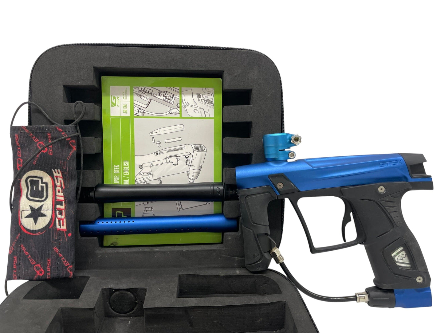 Used Planet Eclipse GTEK Blue/Black Paintball Gun Paintball Gun from CPXBrosPaintball Buy/Sell/Trade Paintball Markers, New Paintball Guns, Paintball Hoppers, Paintball Masks, and Hormesis Headbands