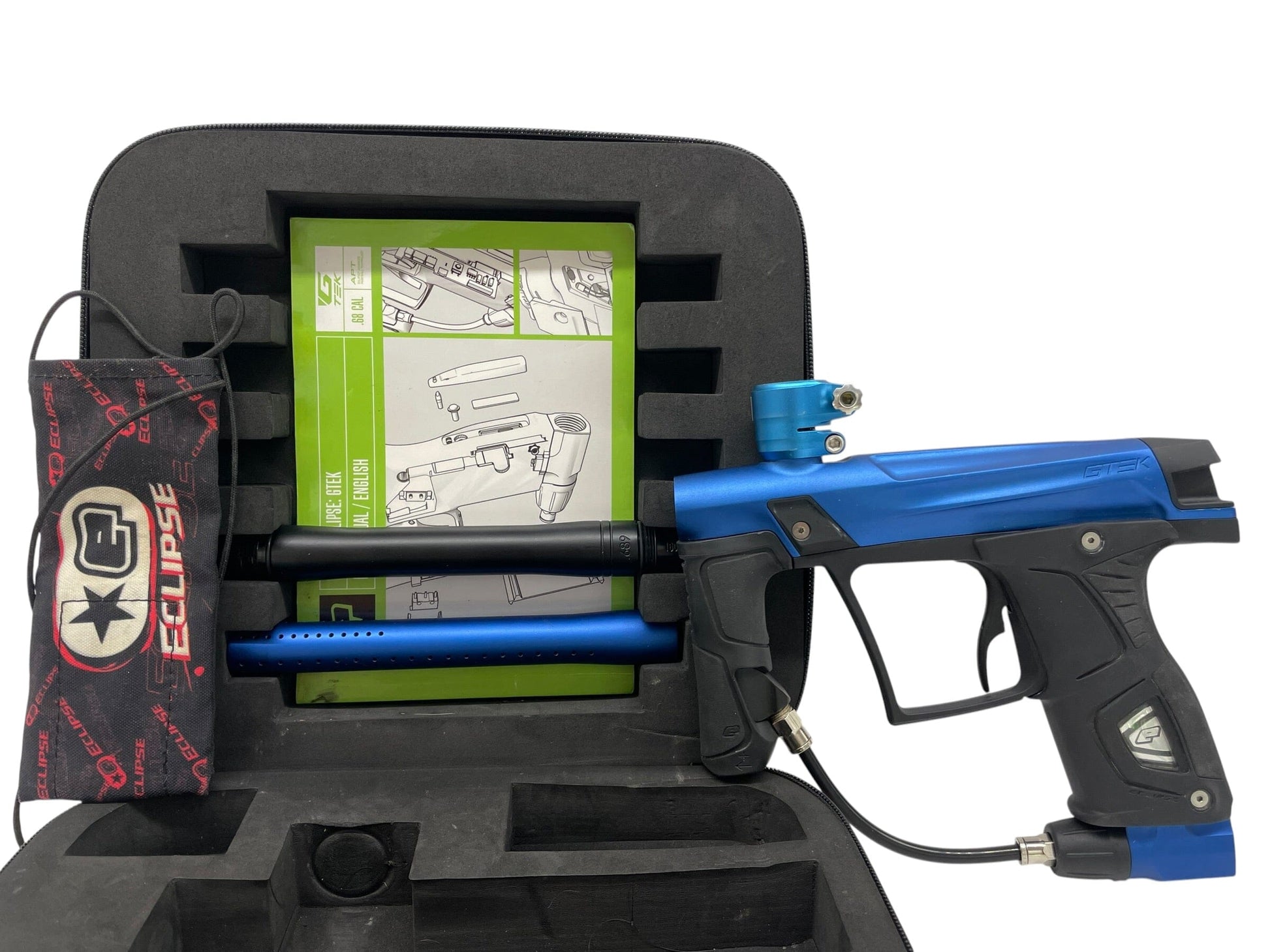 Used Planet Eclipse GTEK Blue/Black Paintball Gun Paintball Gun from CPXBrosPaintball Buy/Sell/Trade Paintball Markers, New Paintball Guns, Paintball Hoppers, Paintball Masks, and Hormesis Headbands