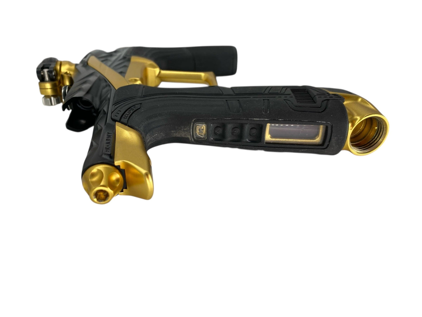 Used Planet Eclipse Hk Army Fossil Lv2 Paintball Gun Black/Gold Paintball Gun from CPXBrosPaintball Buy/Sell/Trade Paintball Markers, New Paintball Guns, Paintball Hoppers, Paintball Masks, and Hormesis Headbands