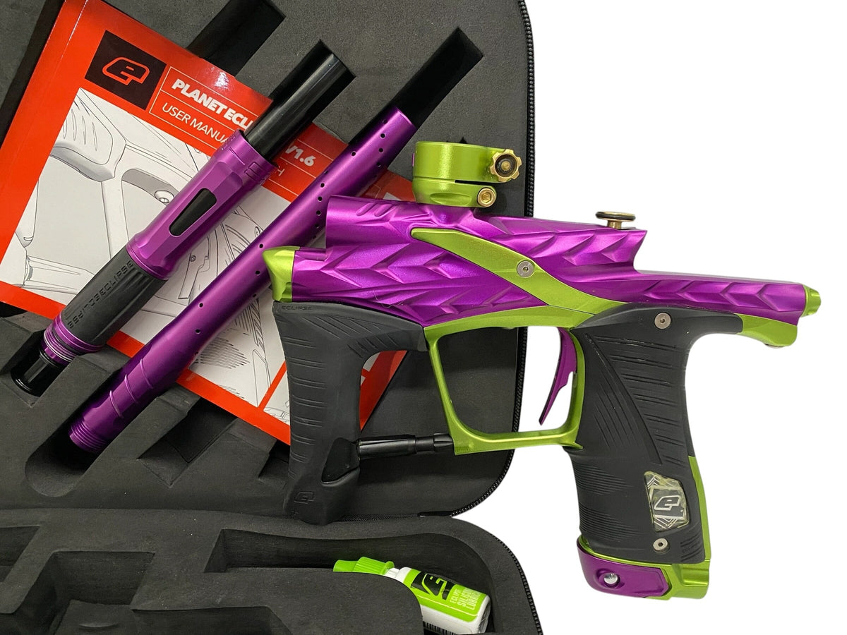 Used Planet Eclipse HK Army Lv1.6 Paintball Gun Purple Green Paintball Gun from CPXBrosPaintball Buy/Sell/Trade Paintball Markers, New Paintball Guns, Paintball Hoppers, Paintball Masks, and Hormesis Headbands