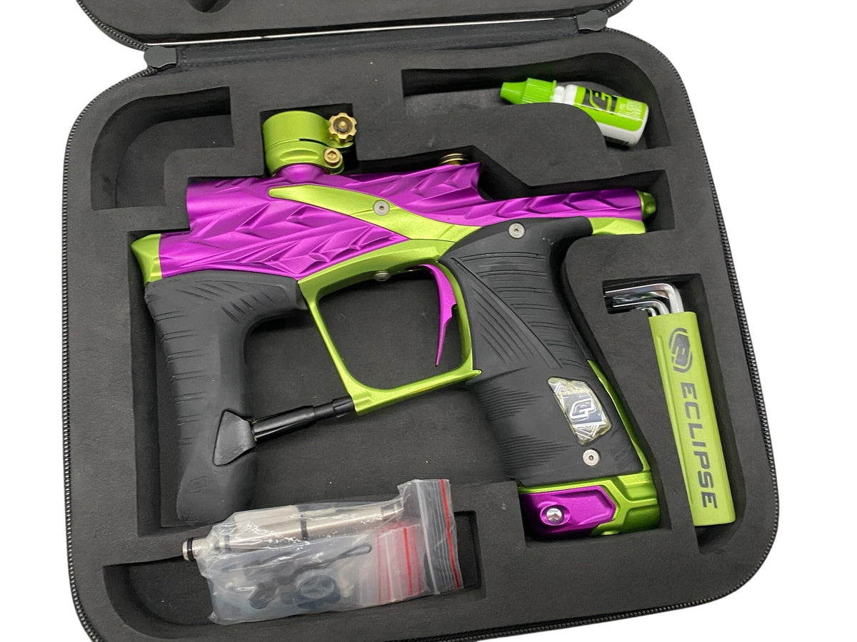 Used Planet Eclipse HK Army Lv1.6 Paintball Gun Purple Green Paintball Gun from CPXBrosPaintball Buy/Sell/Trade Paintball Markers, New Paintball Guns, Paintball Hoppers, Paintball Masks, and Hormesis Headbands