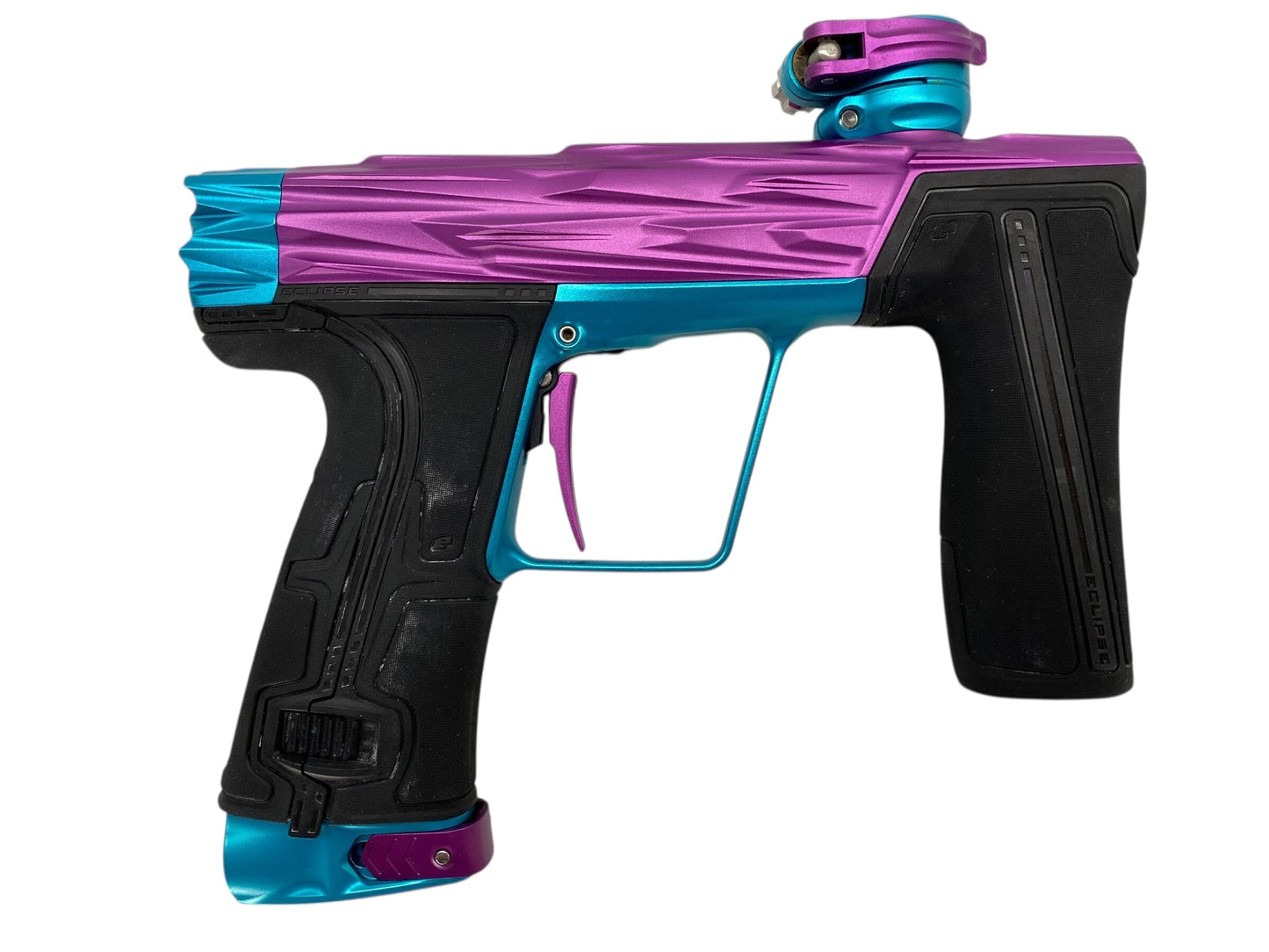 Used Planet Eclipse Hk Razr Geo R5 Paintball Gun Purple/Teal Paintball Gun from CPXBrosPaintball Buy/Sell/Trade Paintball Markers, New Paintball Guns, Paintball Hoppers, Paintball Masks, and Hormesis Headbands
