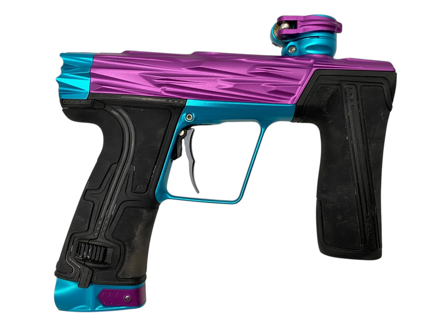 Used Planet Eclipse Hk Razr Geo R5 Paintball Gun Purple/Teal Paintball Gun from CPXBrosPaintball Buy/Sell/Trade Paintball Markers, New Paintball Guns, Paintball Hoppers, Paintball Masks, and Hormesis Headbands