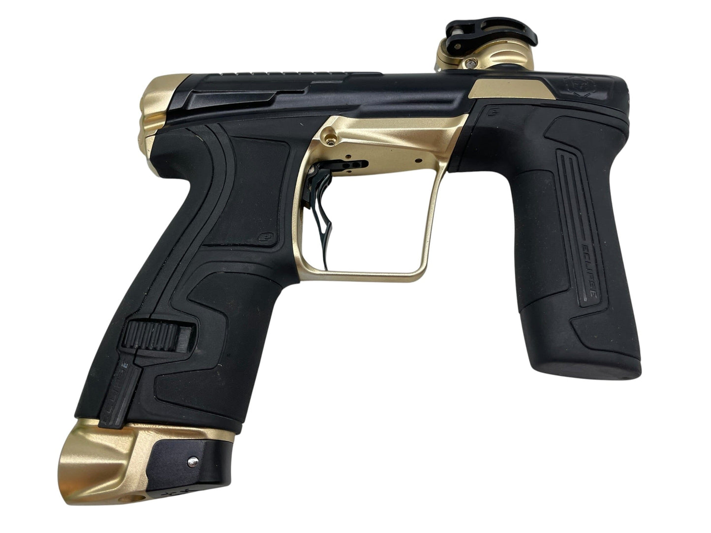 Used Planet Eclipse Infamous CS2 Black/Gold Paintball Gun Paintball Gun from CPXBrosPaintball Buy/Sell/Trade Paintball Markers, New Paintball Guns, Paintball Hoppers, Paintball Masks, and Hormesis Headbands