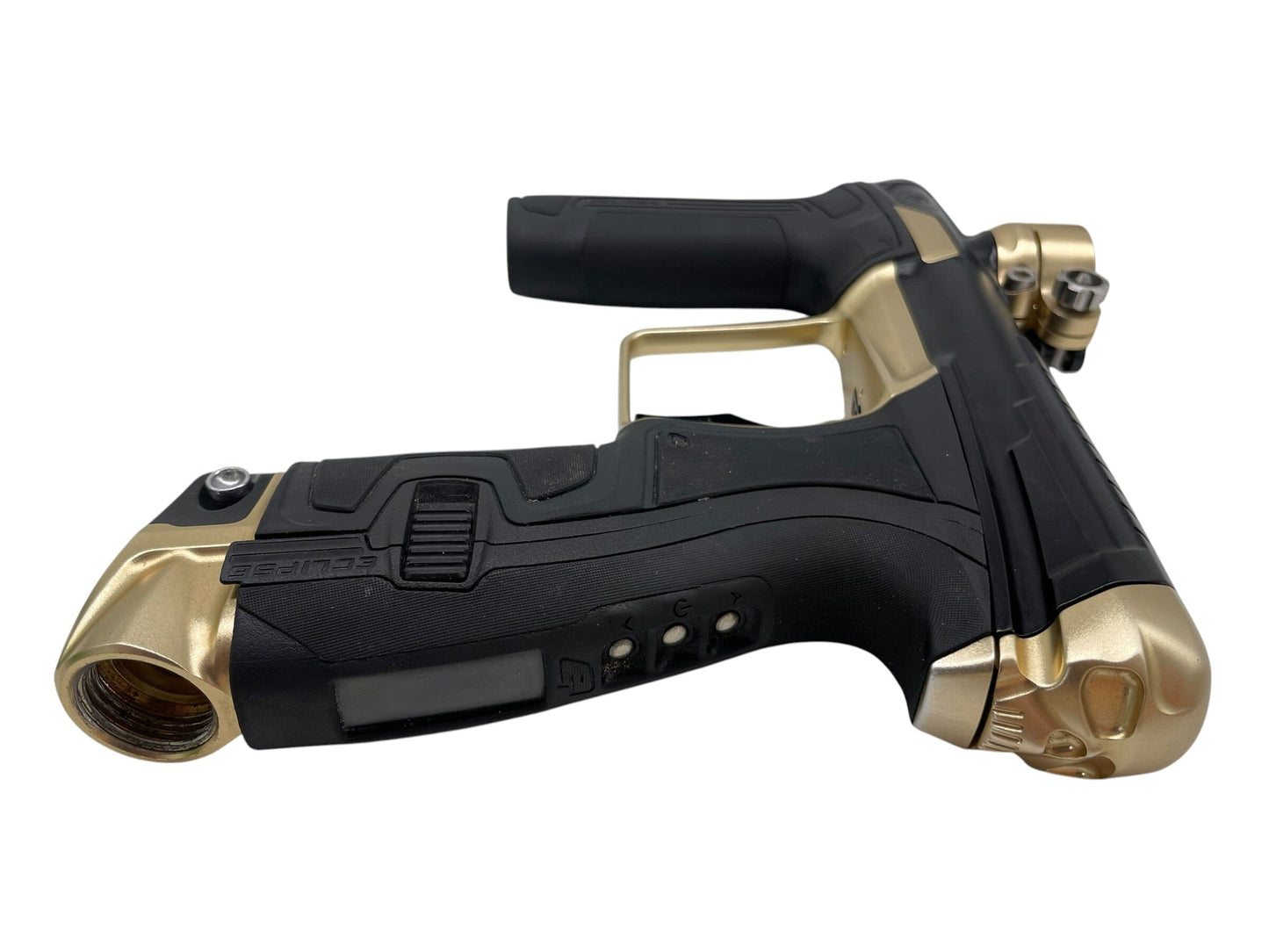 Used Planet Eclipse Infamous CS2 Black/Gold Paintball Gun Paintball Gun from CPXBrosPaintball Buy/Sell/Trade Paintball Markers, New Paintball Guns, Paintball Hoppers, Paintball Masks, and Hormesis Headbands