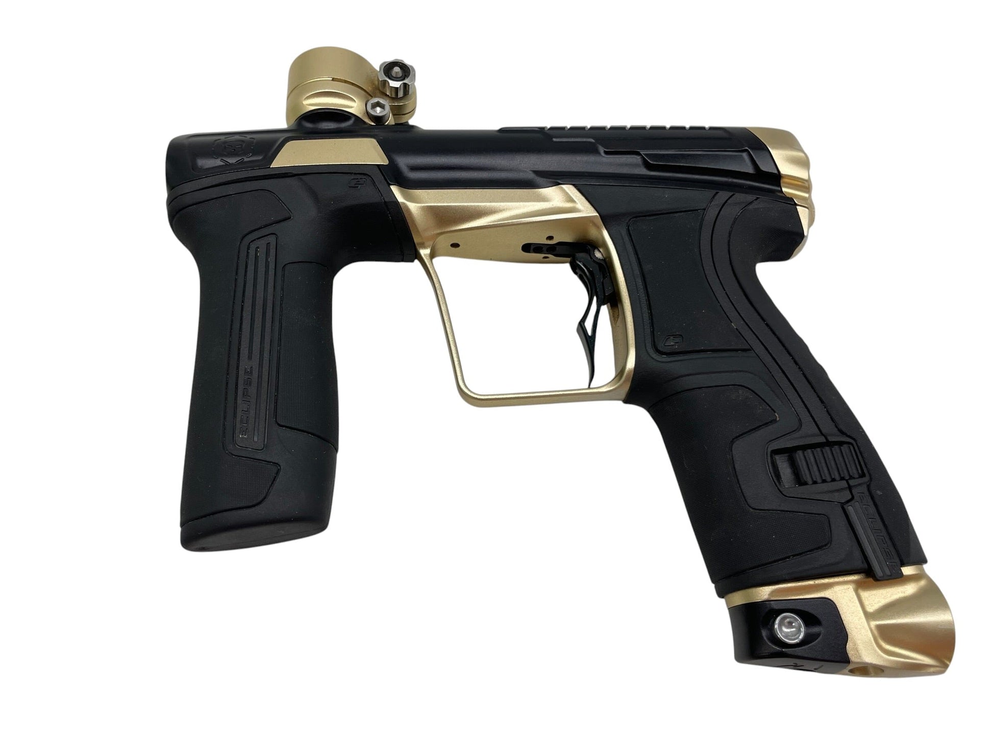 Used Planet Eclipse Infamous CS2 Black/Gold Paintball Gun Paintball Gun from CPXBrosPaintball Buy/Sell/Trade Paintball Markers, New Paintball Guns, Paintball Hoppers, Paintball Masks, and Hormesis Headbands