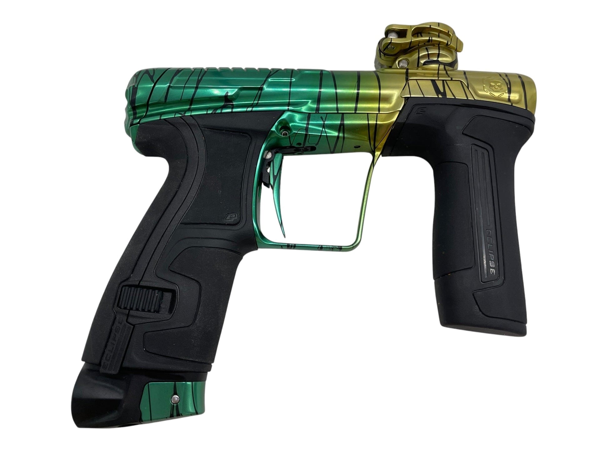 Used Planet Eclipse Infamous CS2 "Jungle Tiger Stripe" Paintball Gun Paintball Gun from CPXBrosPaintball Buy/Sell/Trade Paintball Markers, New Paintball Guns, Paintball Hoppers, Paintball Masks, and Hormesis Headbands
