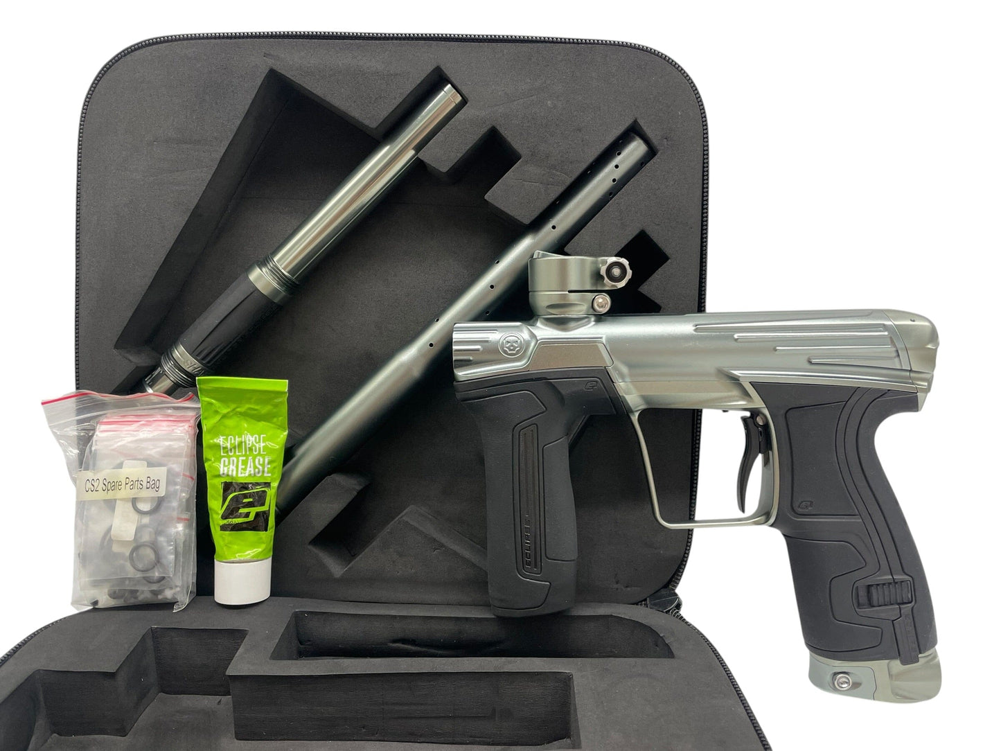 Used Planet Eclipse Infamous CS2 Pewter Paintball Gun Paintball Gun from CPXBrosPaintball Buy/Sell/Trade Paintball Markers, New Paintball Guns, Paintball Hoppers, Paintball Masks, and Hormesis Headbands