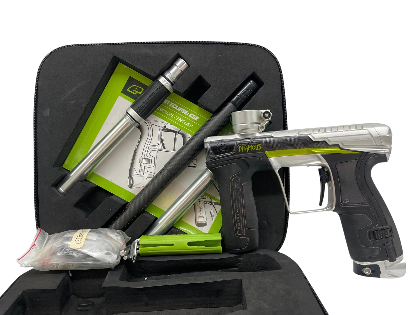 Used Planet Eclipse Infamous CS2 Plata O Plomo Paintball Gun Paintball Gun from CPXBrosPaintball Buy/Sell/Trade Paintball Markers, New Paintball Guns, Paintball Hoppers, Paintball Masks, and Hormesis Headbands