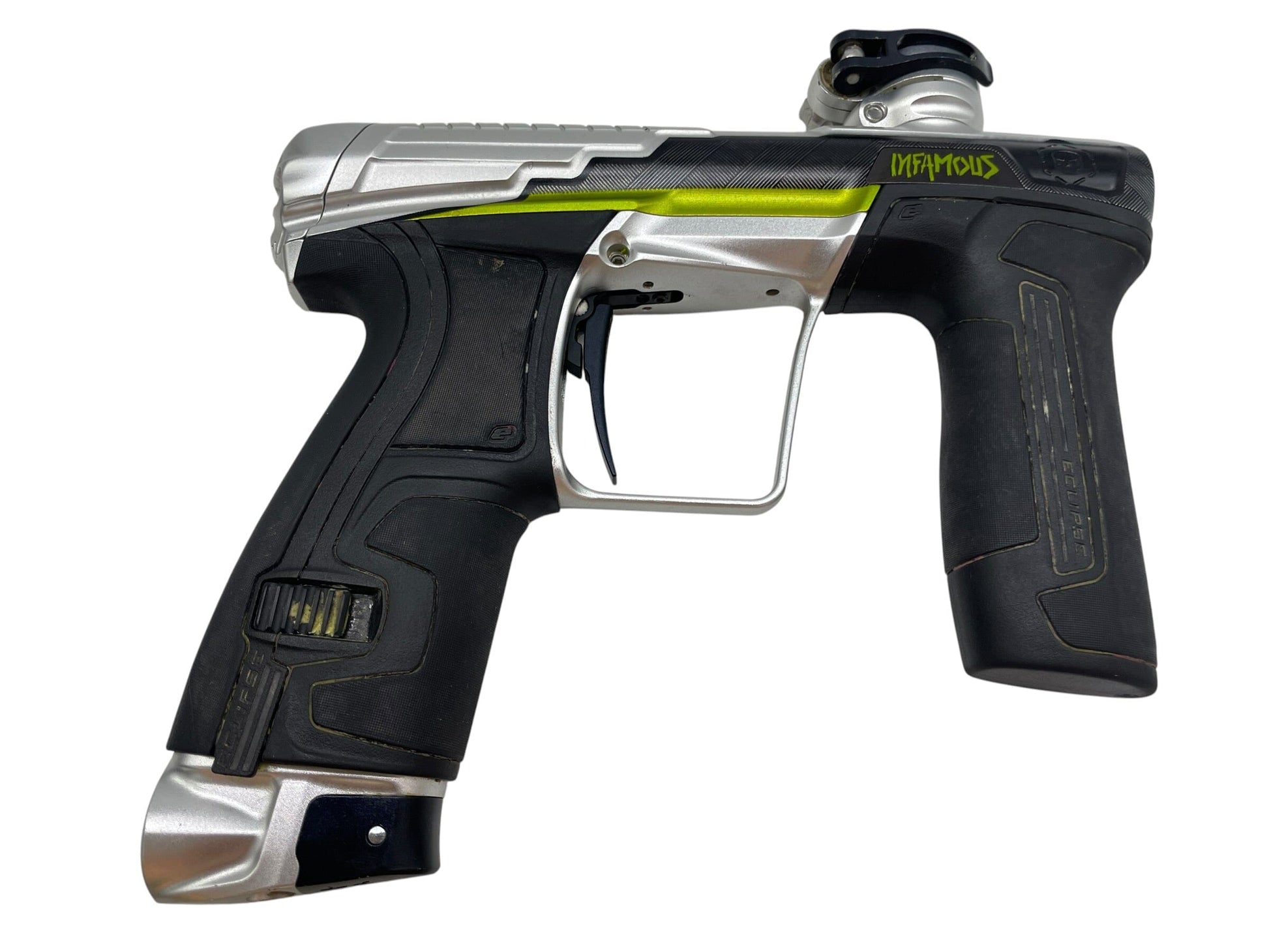 Used Planet Eclipse Infamous CS2 Plata O Plomo Paintball Gun Paintball Gun from CPXBrosPaintball Buy/Sell/Trade Paintball Markers, New Paintball Guns, Paintball Hoppers, Paintball Masks, and Hormesis Headbands