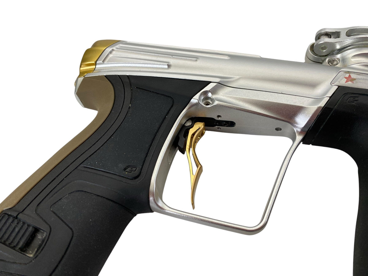 Used Planet Eclipse Infamous CS2 Silver/Gold Paintball Gun Paintball Gun from CPXBrosPaintball Buy/Sell/Trade Paintball Markers, New Paintball Guns, Paintball Hoppers, Paintball Masks, and Hormesis Headbands