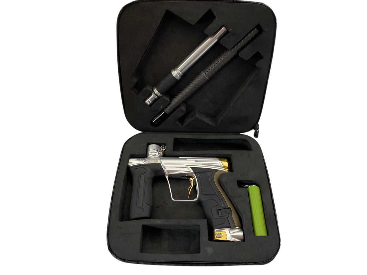 Used Planet Eclipse Infamous CS2 Silver/Gold Paintball Gun Paintball Gun from CPXBrosPaintball Buy/Sell/Trade Paintball Markers, New Paintball Guns, Paintball Hoppers, Paintball Masks, and Hormesis Headbands