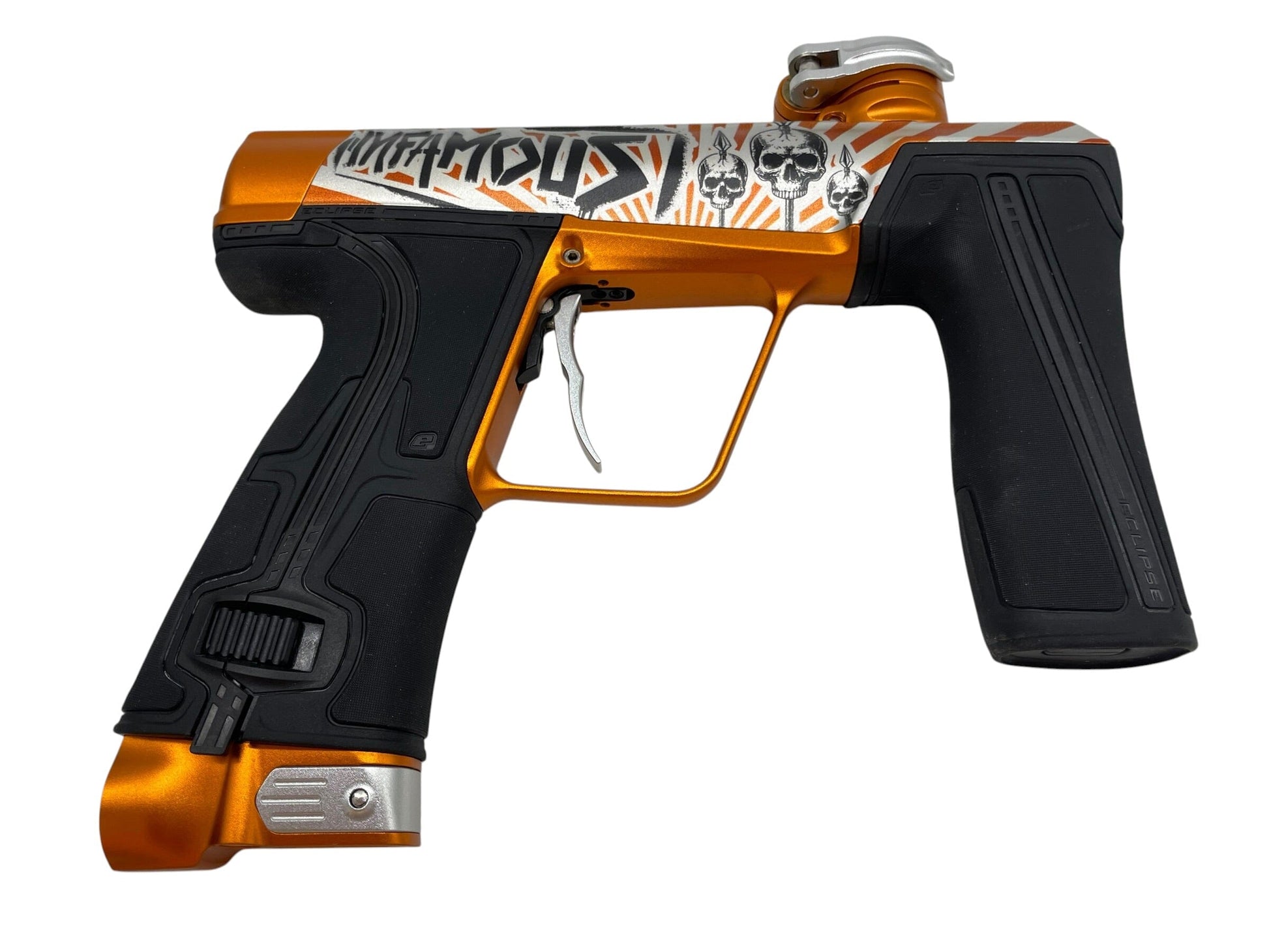 Used PLANET ECLIPSE INFAMOUS CS3 PRO - JJ HEADHUNTER (ONLY 30 PRODUCED) Paintball Gun from CPXBrosPaintball Buy/Sell/Trade Paintball Markers, New Paintball Guns, Paintball Hoppers, Paintball Masks, and Hormesis Headbands