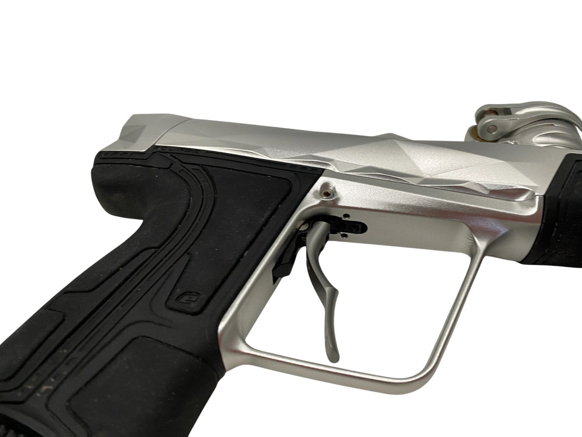 Used Planet Eclipse Infamous Diamond Cut Paintball Gun Silver Paintball Gun from CPXBrosPaintball Buy/Sell/Trade Paintball Markers, New Paintball Guns, Paintball Hoppers, Paintball Masks, and Hormesis Headbands