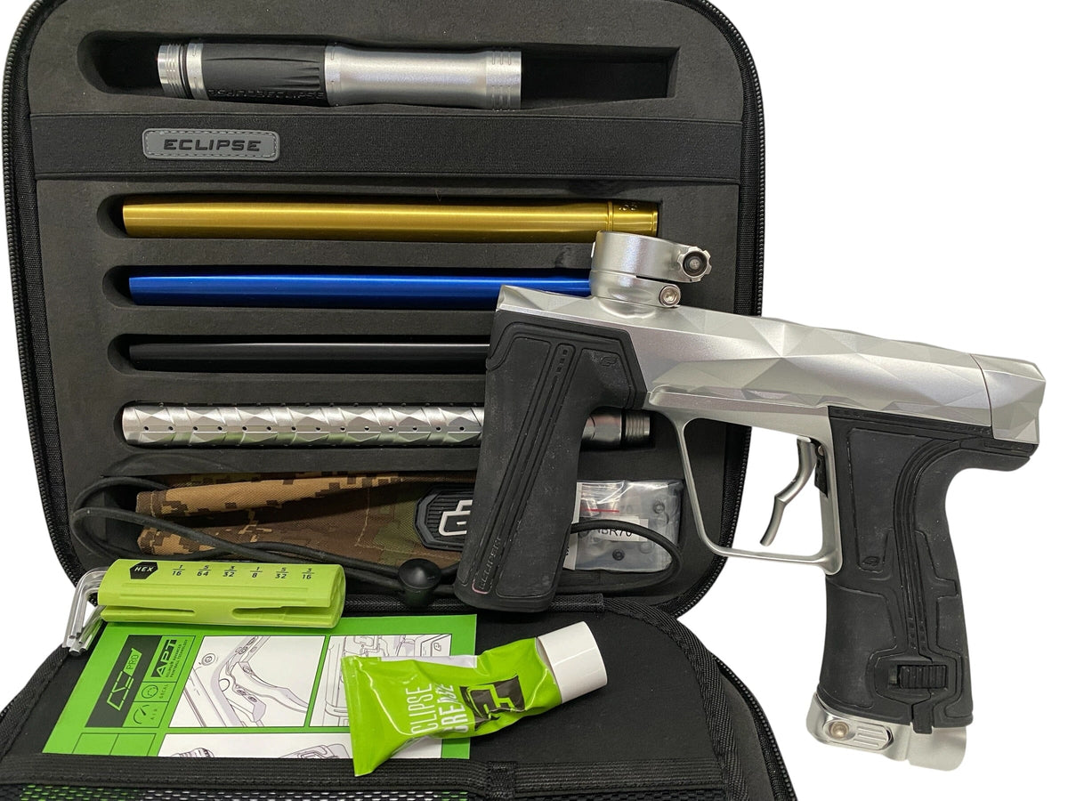 Used Planet Eclipse Infamous Diamond Cut Paintball Gun Silver Paintball Gun from CPXBrosPaintball Buy/Sell/Trade Paintball Markers, New Paintball Guns, Paintball Hoppers, Paintball Masks, and Hormesis Headbands